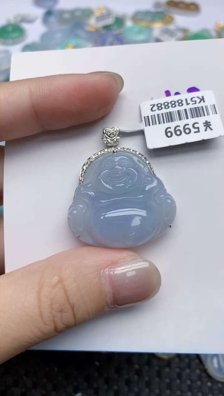 【闪购商品】翡翠颈饰18K金镶嵌天然翡翠A货