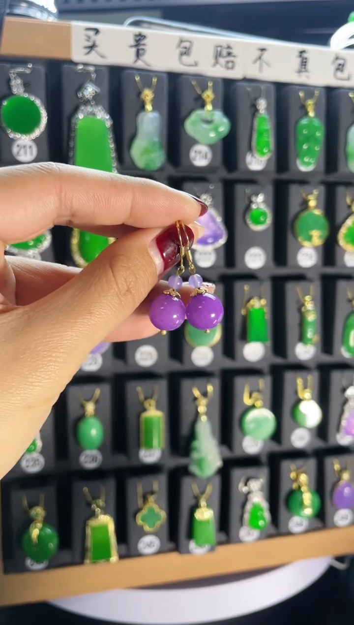 【闪购商品】翡翠耳饰银S925镶嵌296...