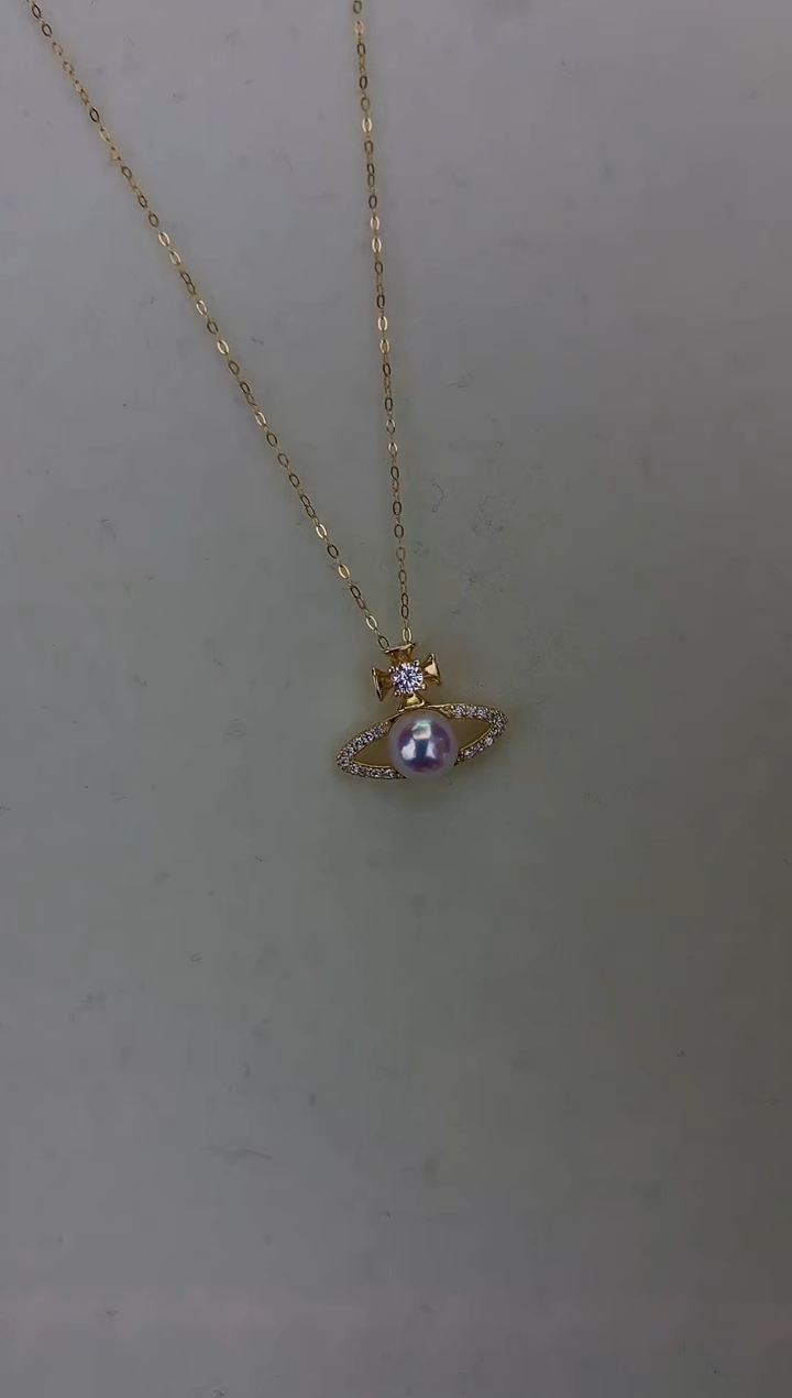 银S925镶嵌DA海水珍珠 GD036 吊坠