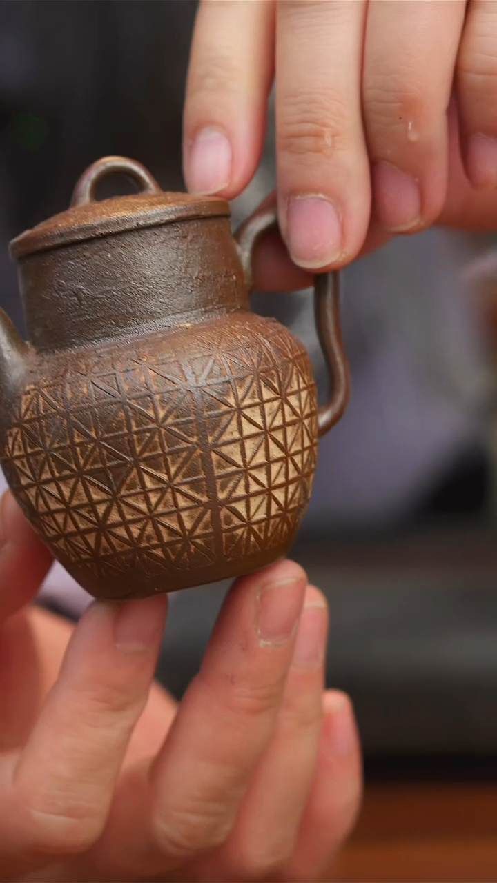 【闪购商品】紫砂茶壶柴烧执壶 战国米字75ml