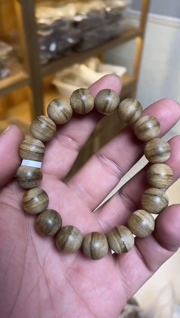 【闪购商品】沉香手串达拉干圆珠单圈虎皮纹1.3多样性发其一