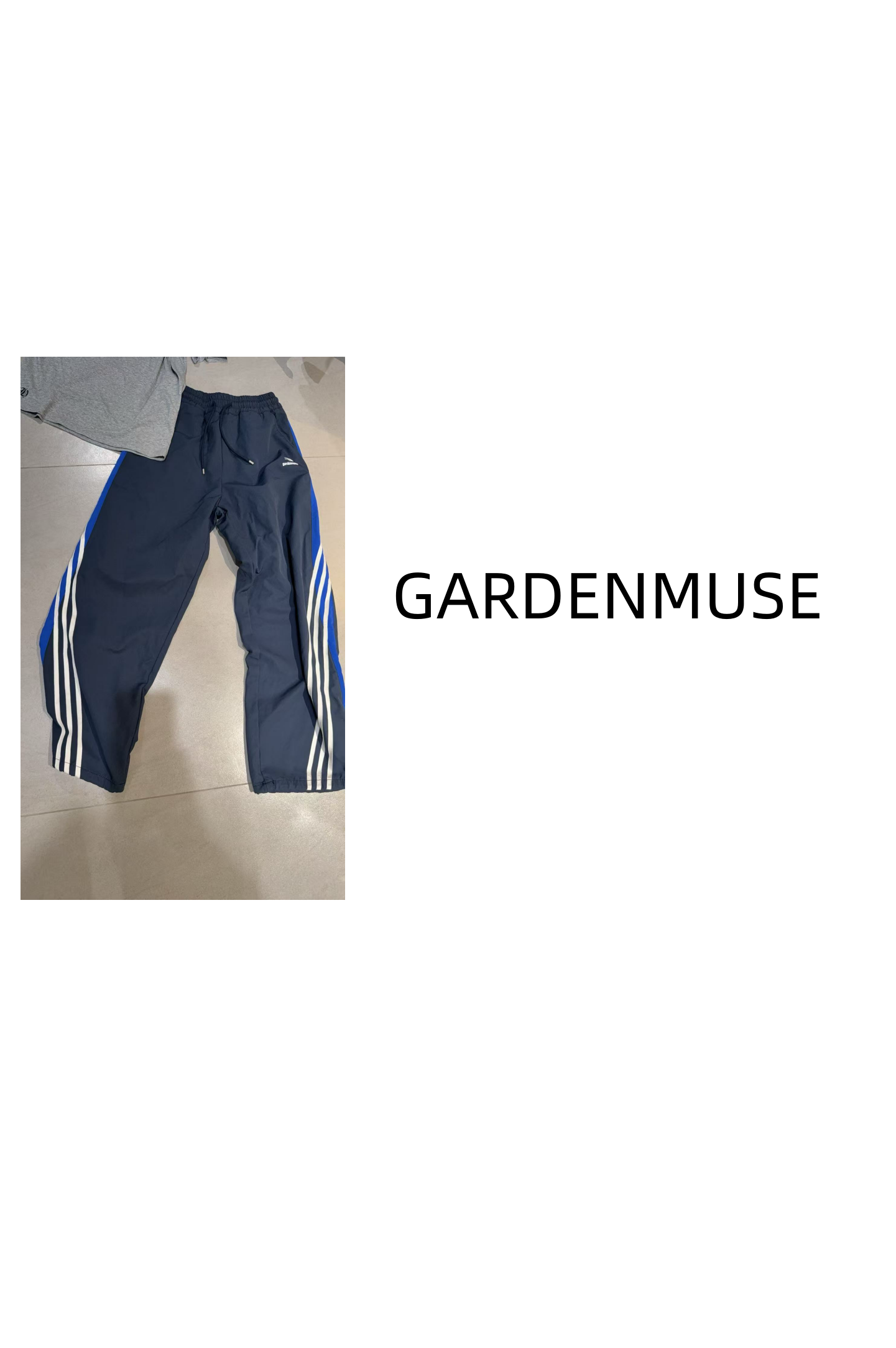 GARDENMUSE 织带拼色长裤T0286