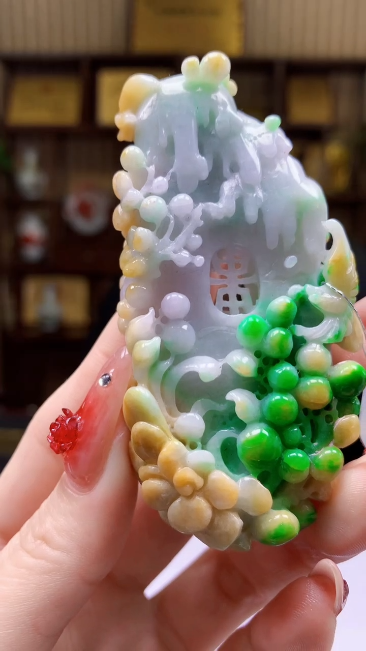 【闪购商品】定制翡翠未镶嵌1071ry-毛货挂件