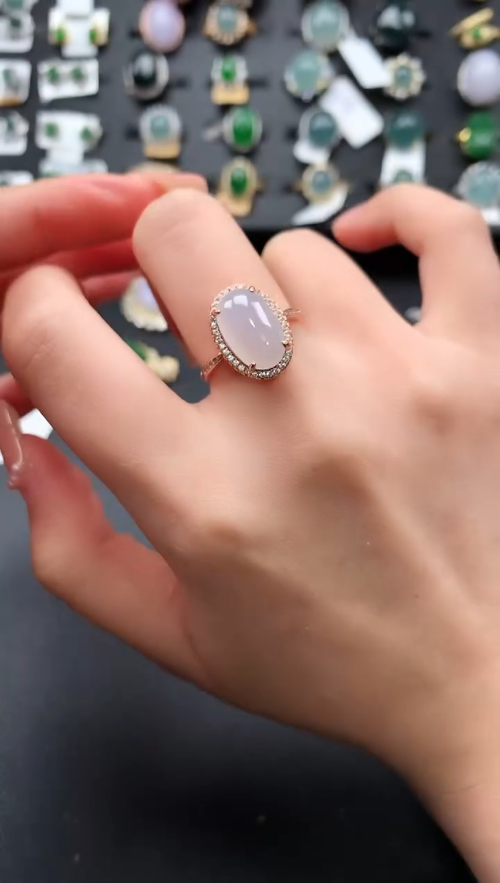 【闪购商品】翡翠戒指银S925镶嵌52134141