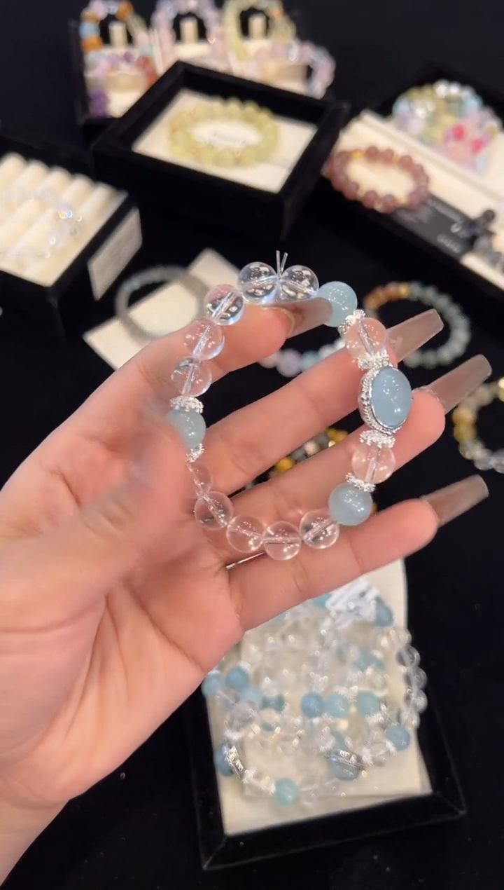 【闪购商品】水晶手链合金白水晶手链x421