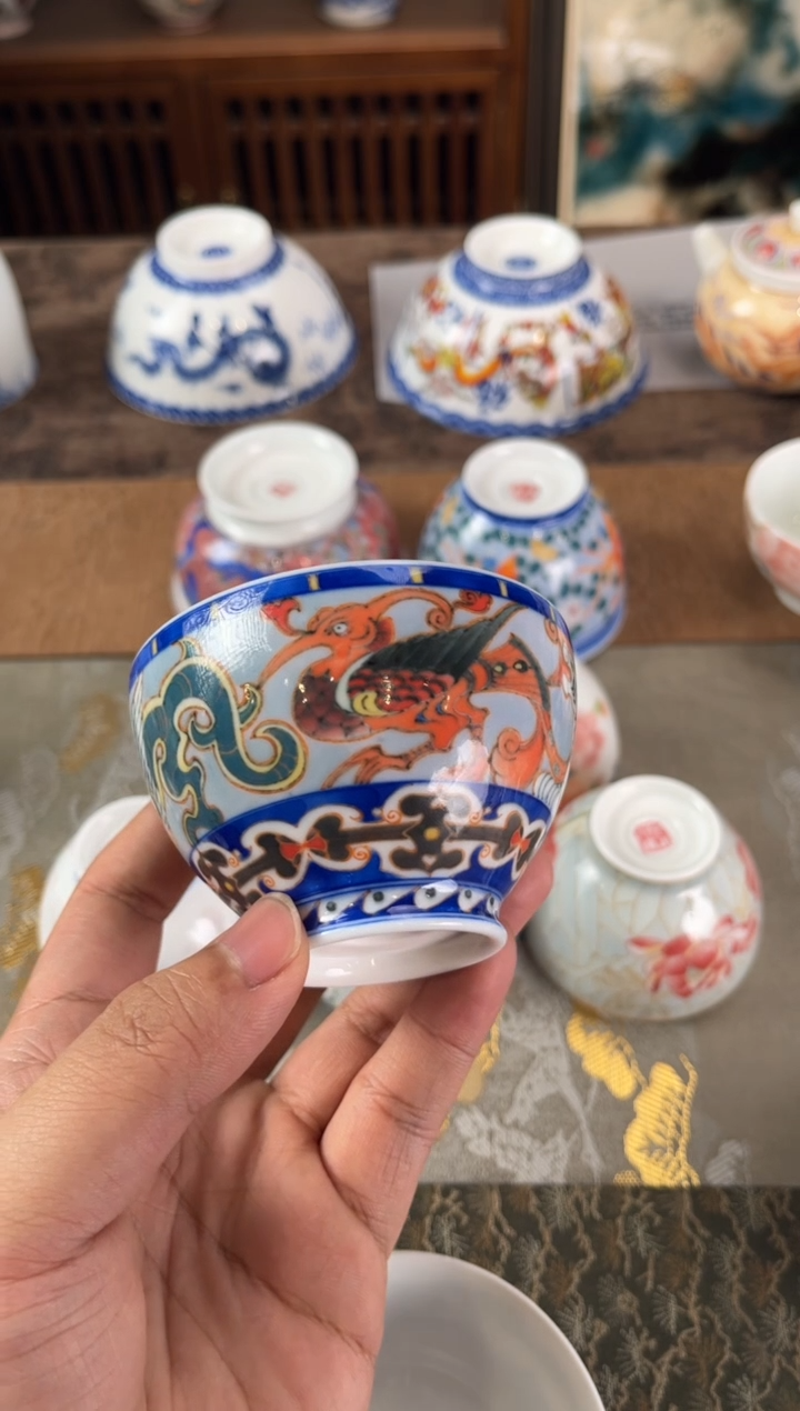 【闪购商品】景德镇文祥窑手工釉下彩陶瓷单杯