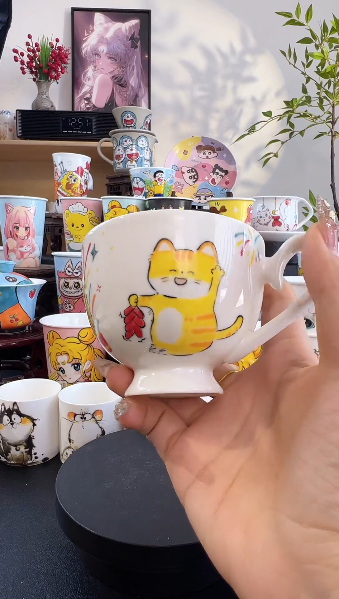 【闪购商品】摆件手工手绘陶瓷小杯杯