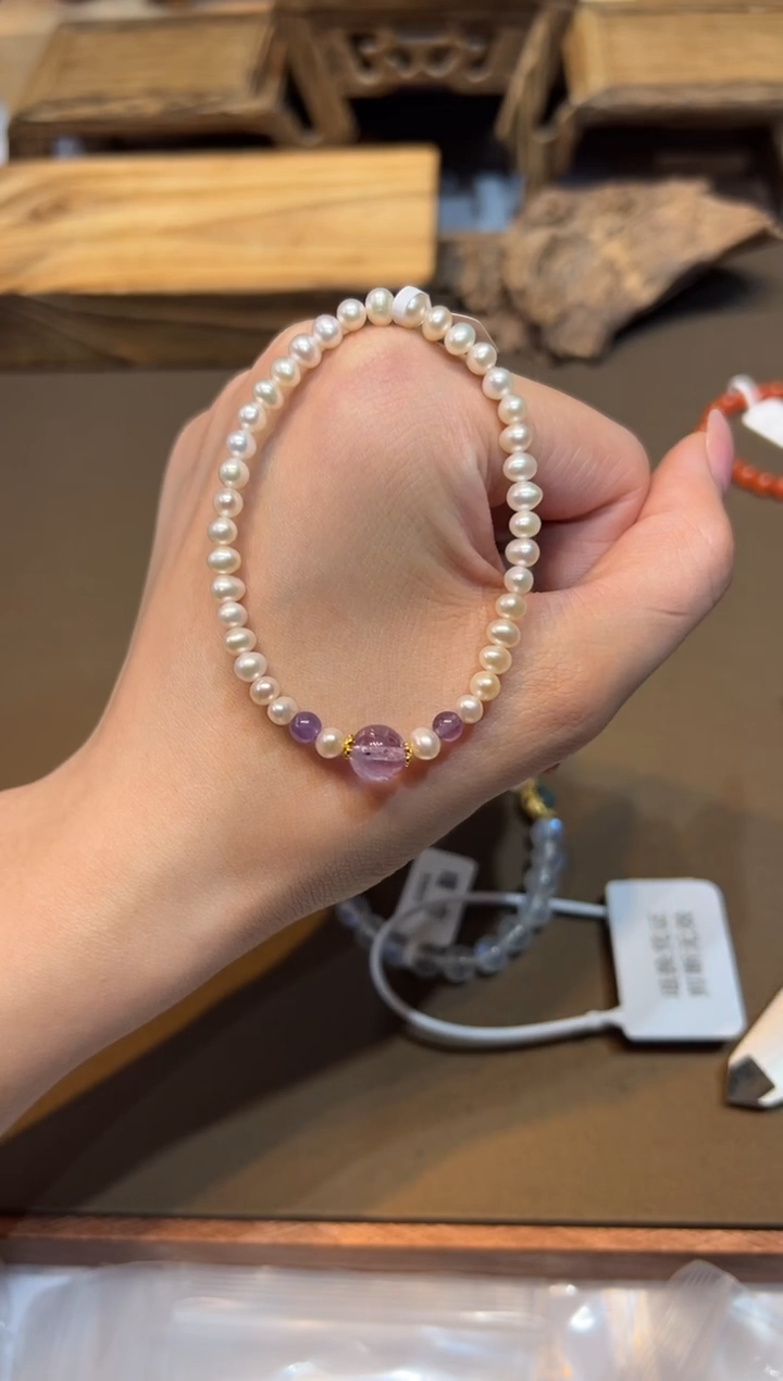 未镶嵌手绳淡水珍珠手饰@@C2419