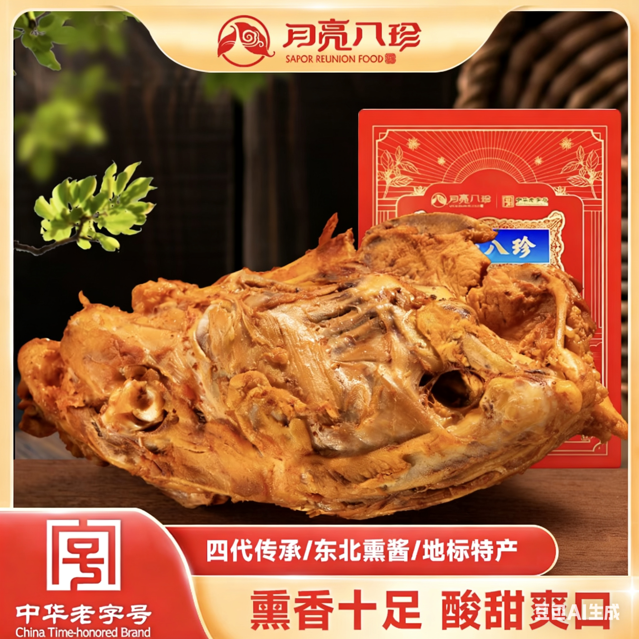 月亮八珍东北拌鸡架熏拌鸡骨架480g鸡锁骨叉骨熟食非老四季