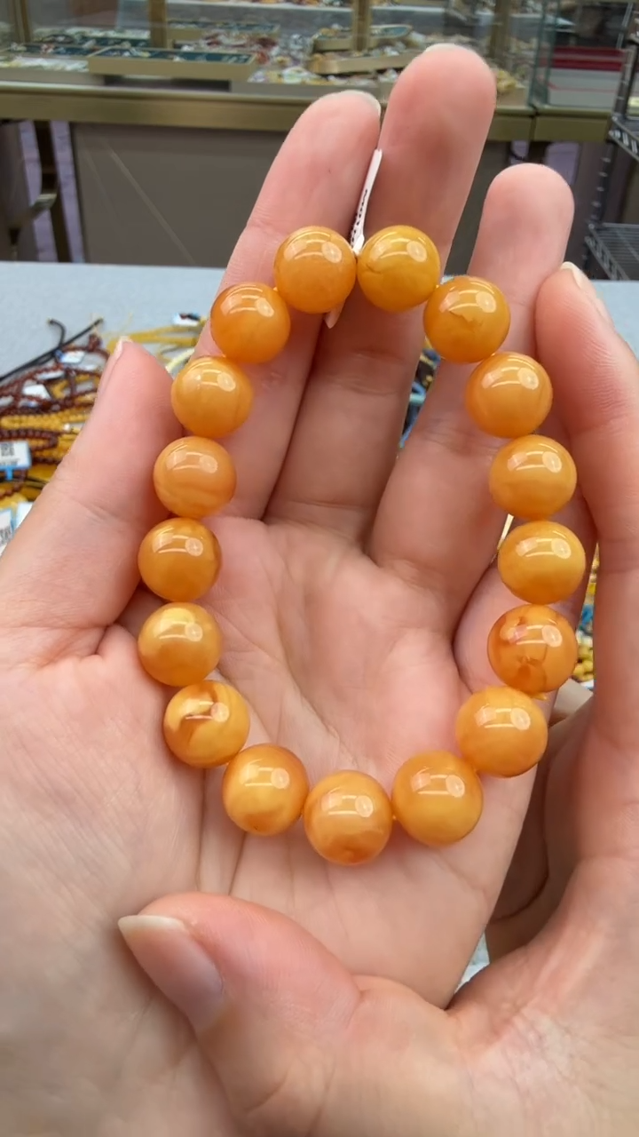 手链琥珀未镶嵌93秒拍号 假一罚三