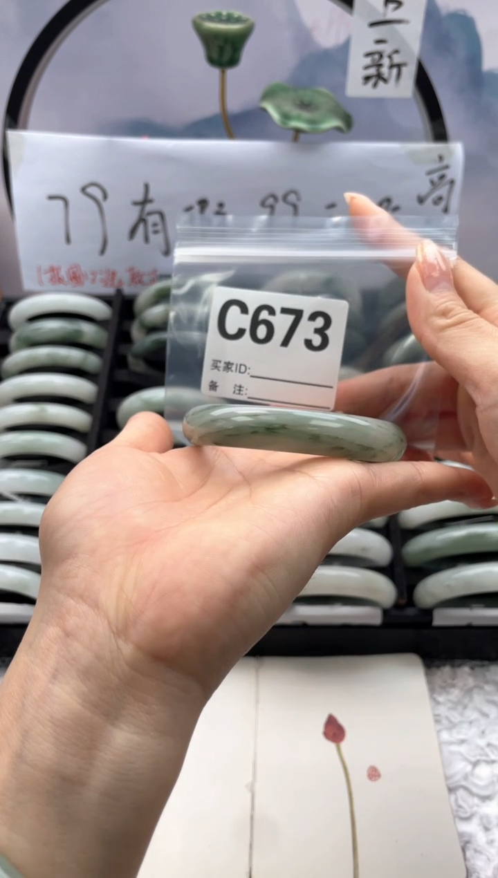 石英质玉（天山翠）手镯未镶嵌C673