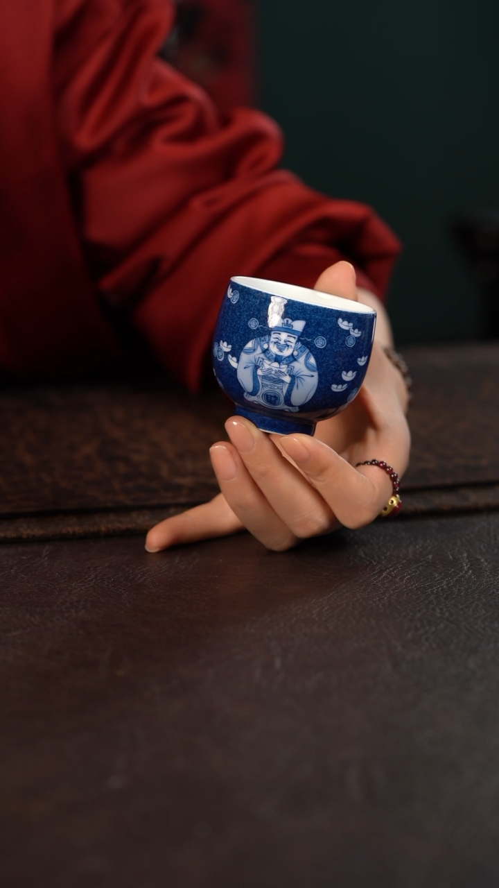 【闪购商品】杯初蓝舍洒蓝财神杯