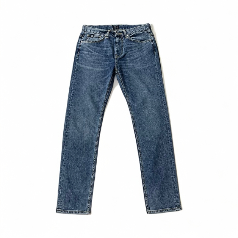 e家/默认微瑕 2485#705男士四季款中腰修身小直筒牛仔裤