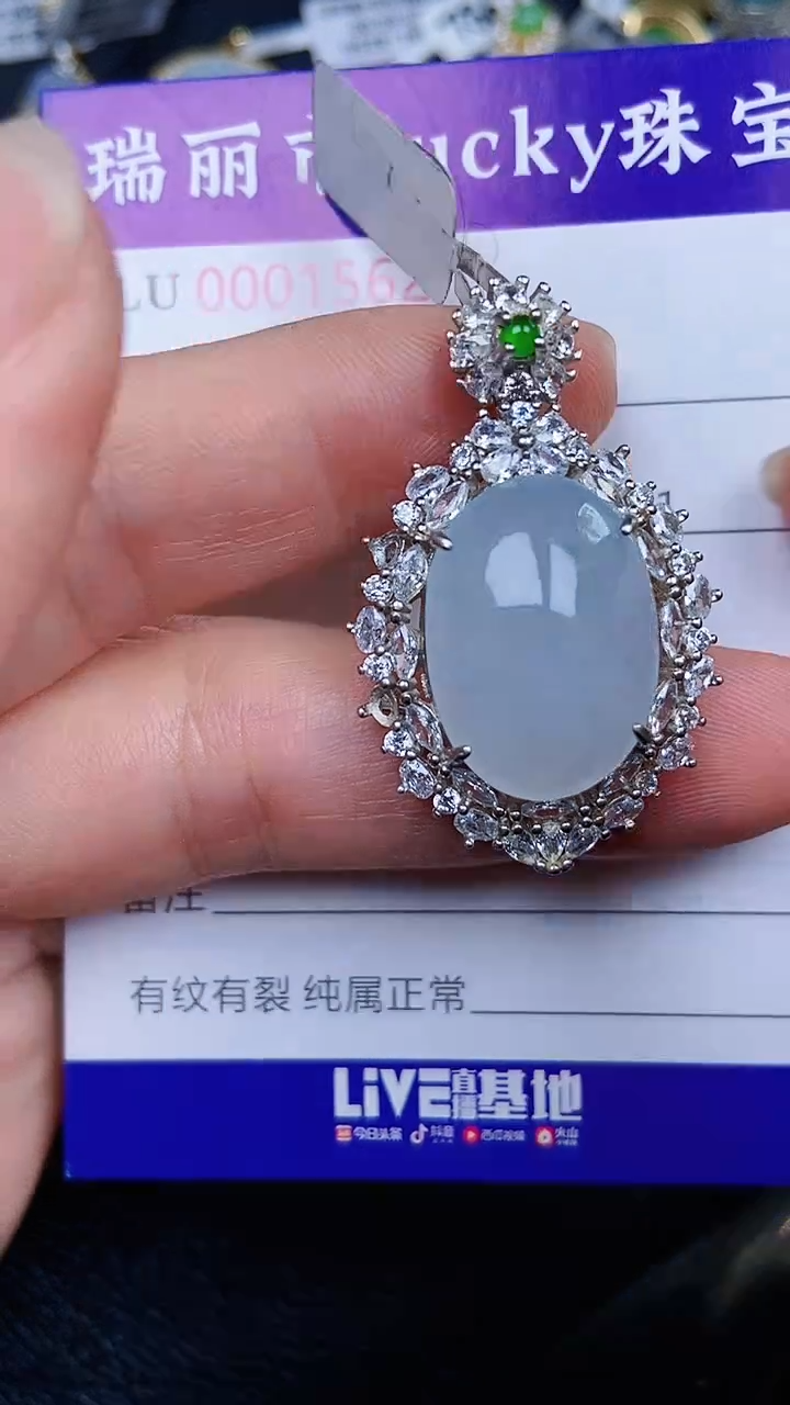 颈饰银S925镶嵌翡翠1562