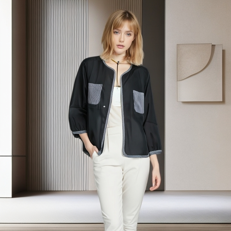 2025年女装小衫（主图非实物款，直播间给号在拍）气质宽松百搭拼接