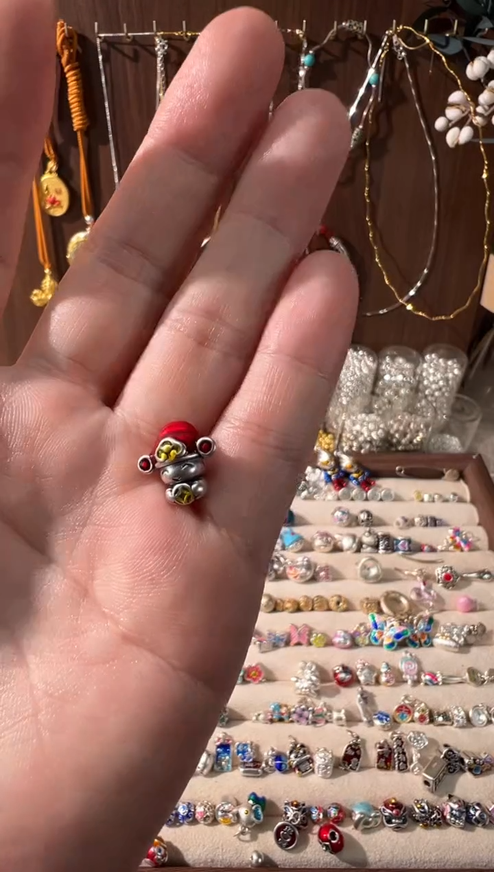 无足银@*芳小财神穿孔珠