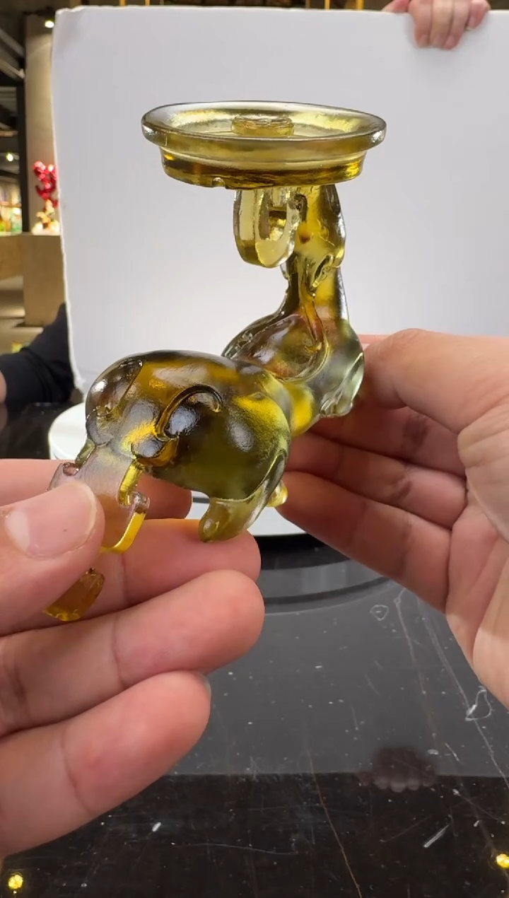 摆件s***a060152-2灵鹿衔芝香插