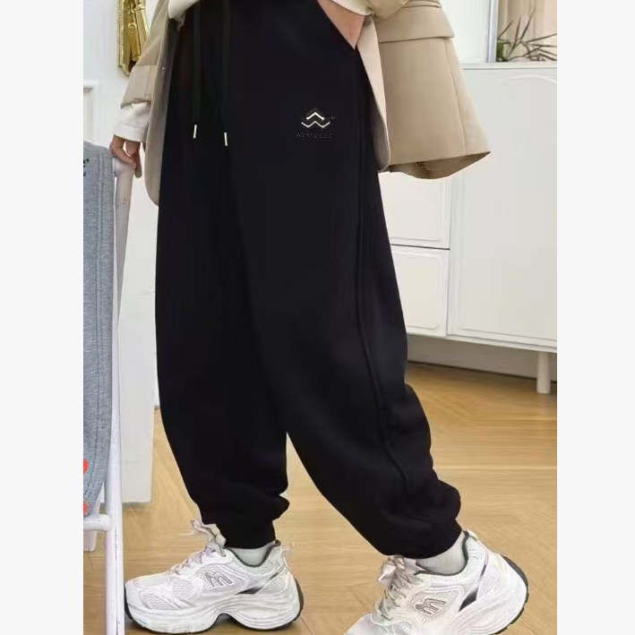 男童贴标刺绣罗纹休闲加绒卫裤 3810（160-180）