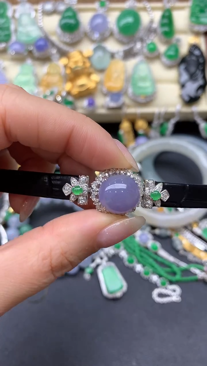 【闪购商品】翡翠手串18K金镶嵌541-中国好珍宝