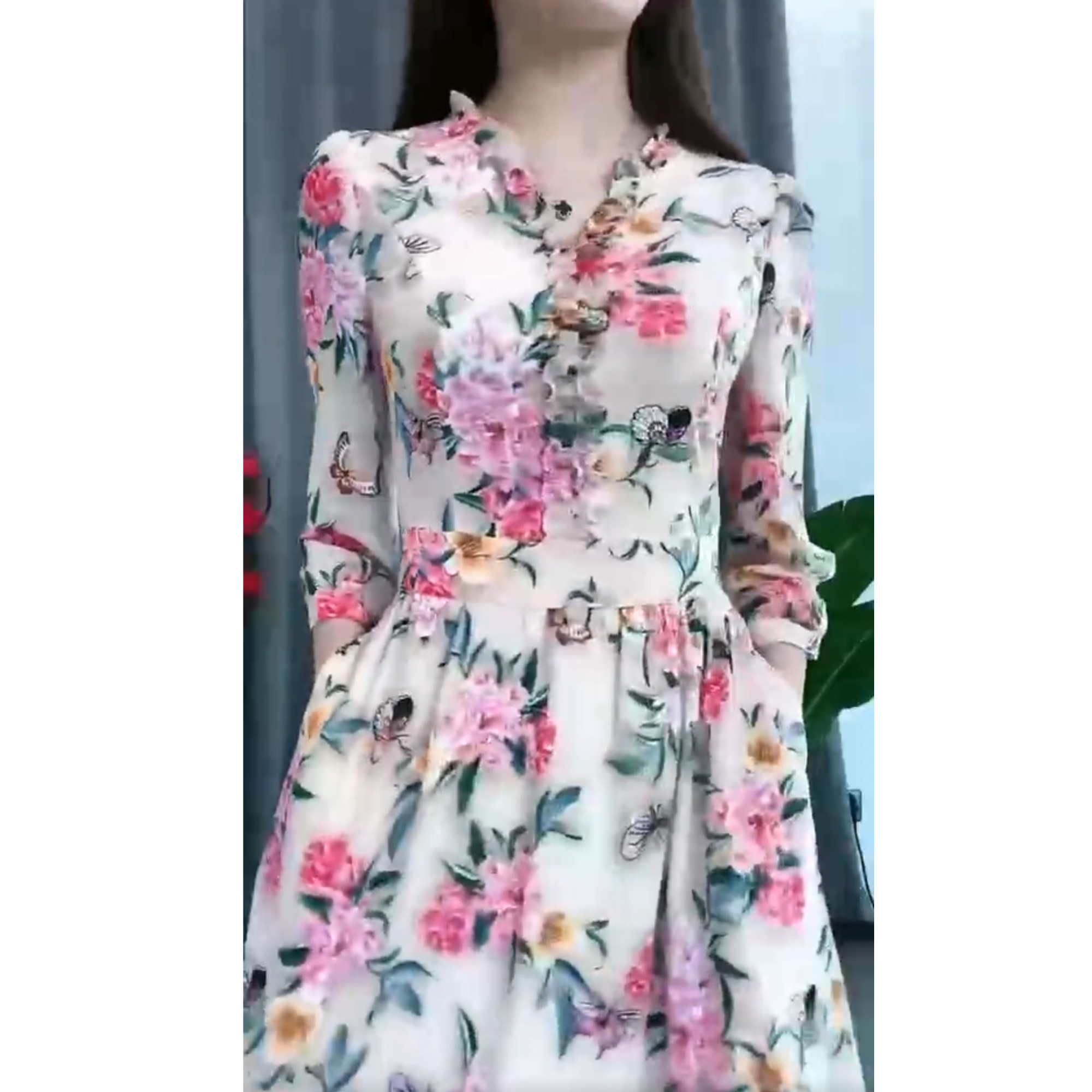 【有口袋】2025秋冬季加厚连衣裙七分袖打底裙奶奶大码显瘦裙