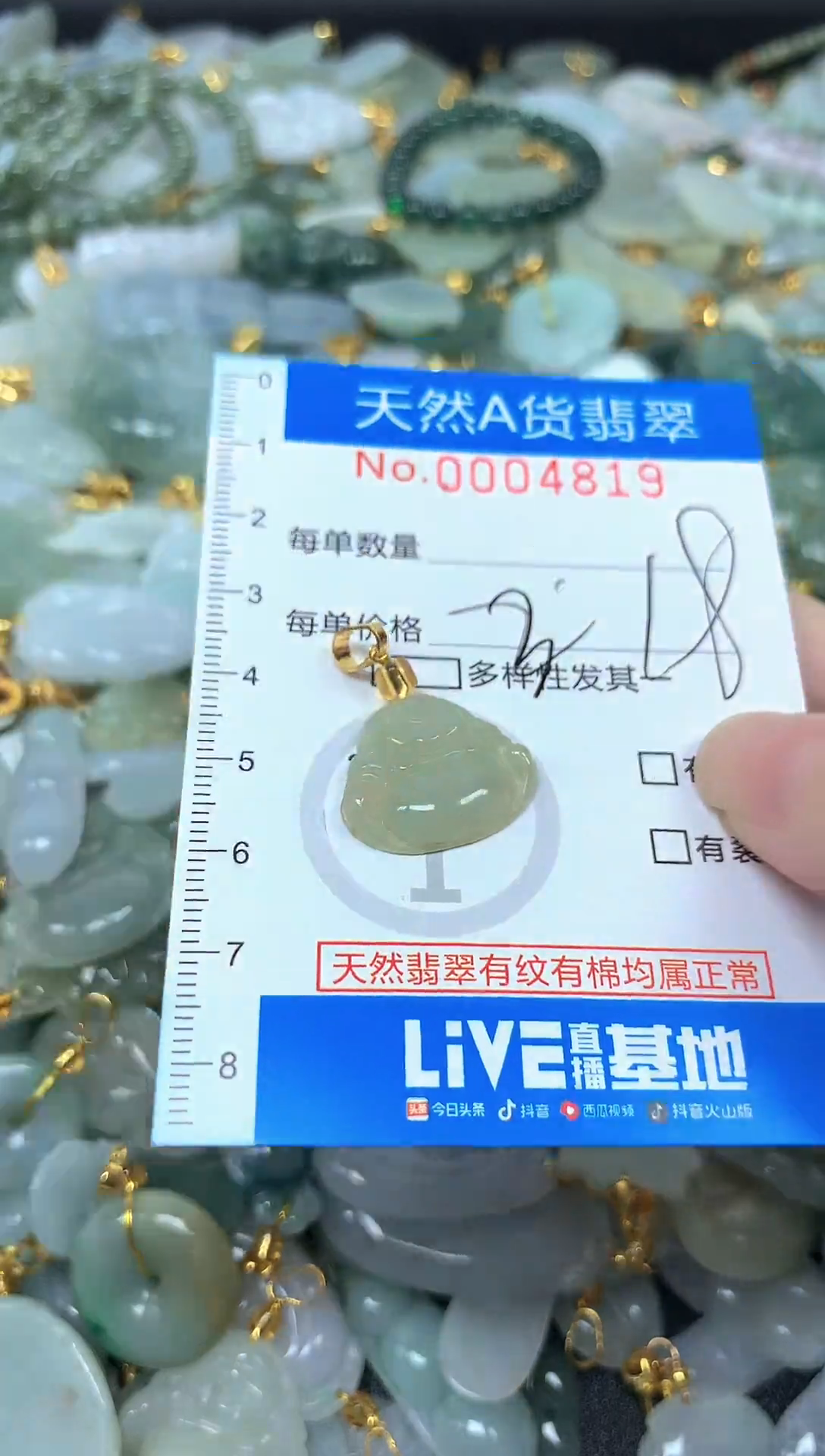 颈饰未镶嵌翡翠净货挂件-4819