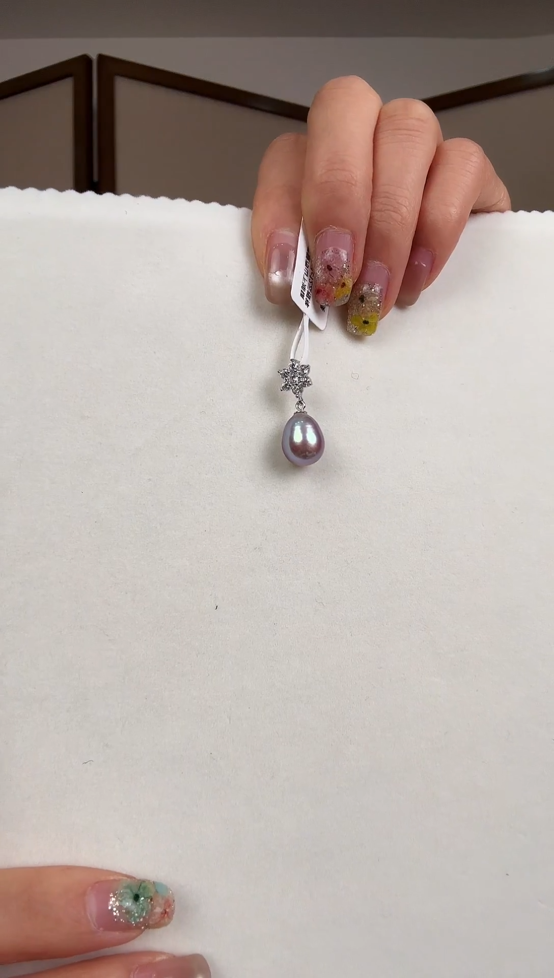 吊坠(不含链)银S925镶嵌淡水珍珠银款淡水珍珠吊坠