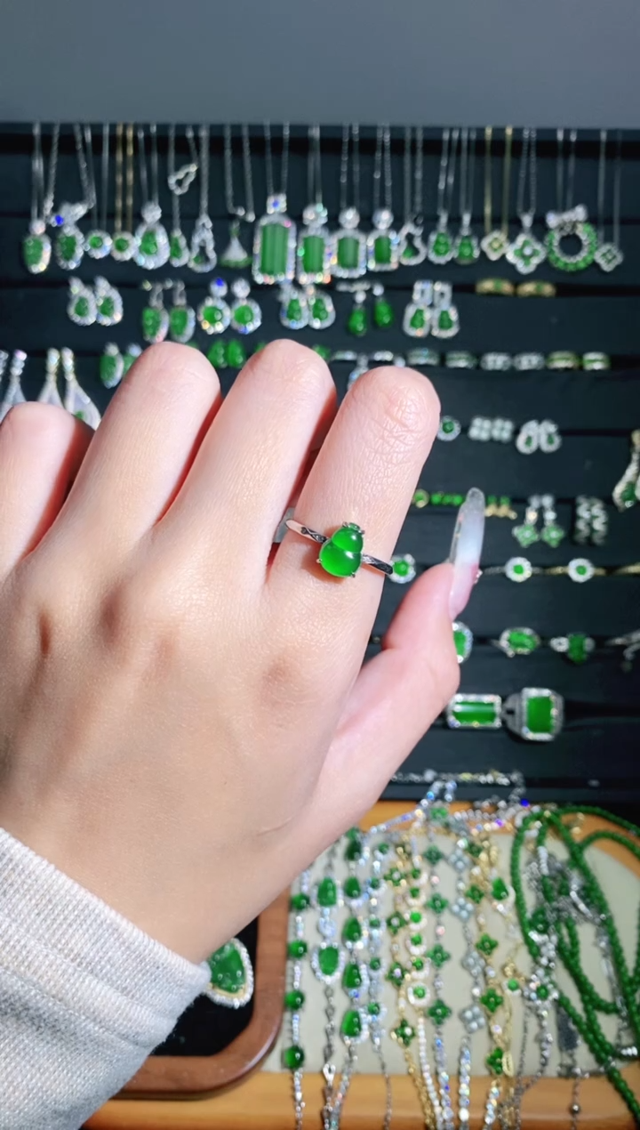 【闪购商品】翡翠戒指银S925镶嵌多样性