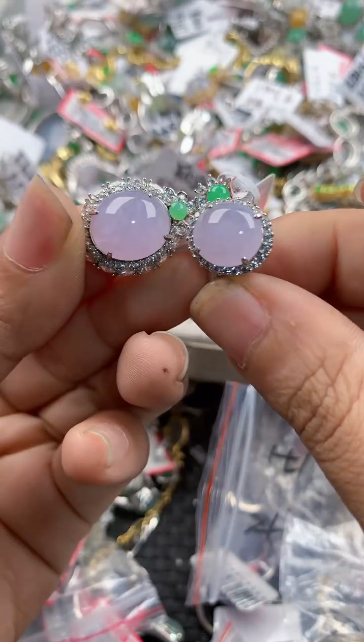 银S925镶嵌戒指翡翠777              8