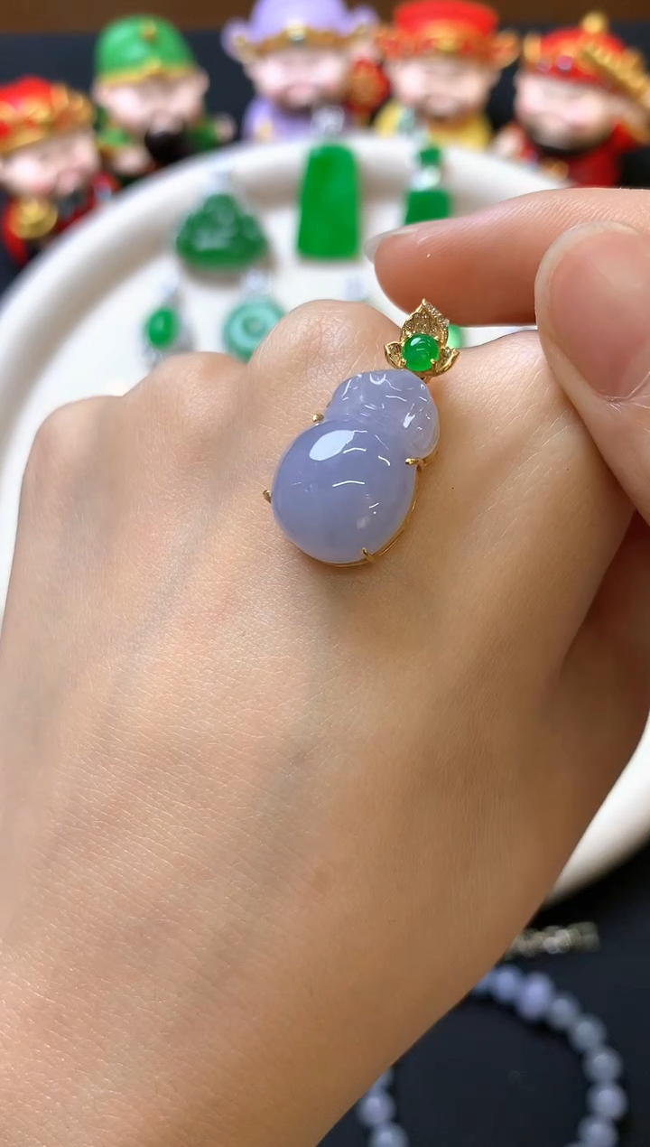 翡翠18K金镶嵌吊坠(赠链)吊坠
