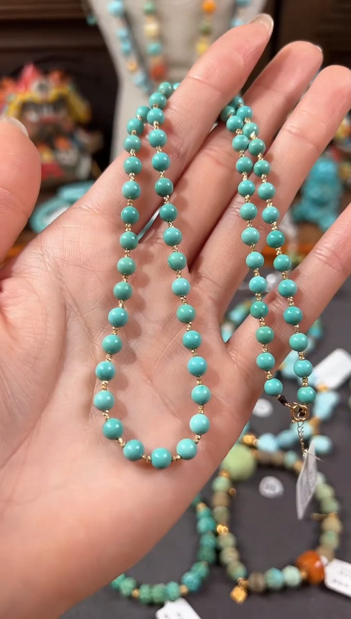 【闪购商品】绿松石颈饰18K金镶嵌绿松石项链