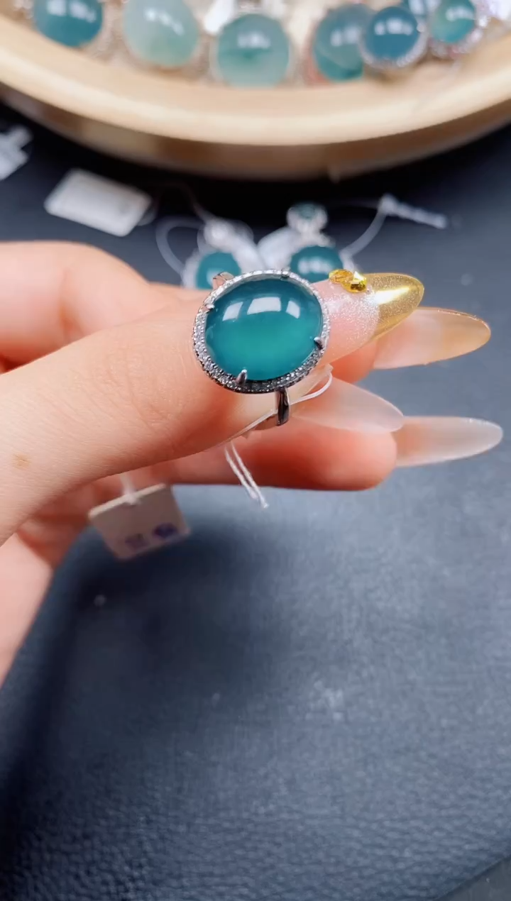【闪购商品】翡翠戒指银S925镶嵌翡翠