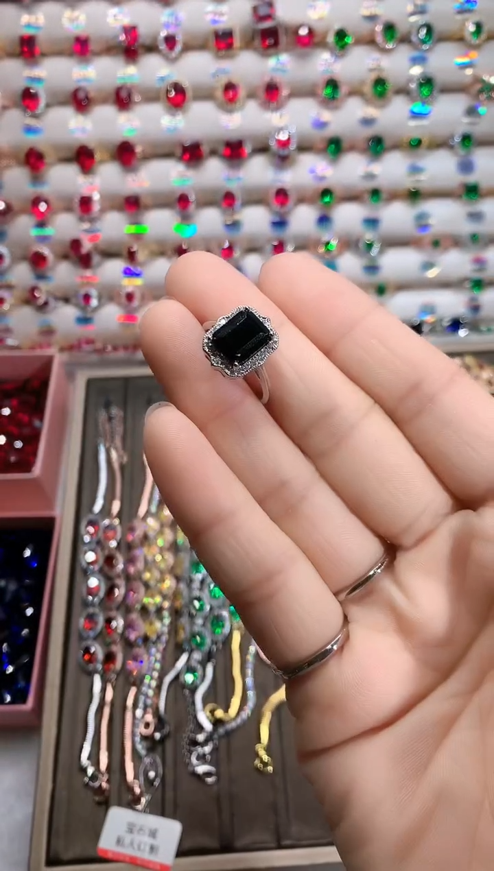 【闪购商品】蓝宝石戒指银S925镶嵌银色山蓝8.10