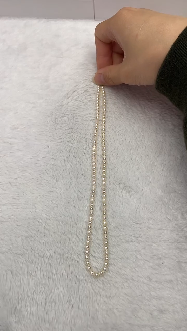 【闪购商品】海水珍珠项链银S925镶嵌AK羽皇金4-4.5mm（多样性发一）
