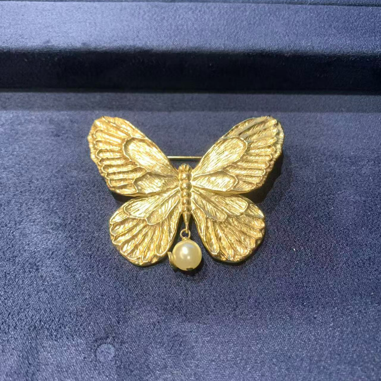 铜合金仿珍珠胸针 【美人鱼之泪】 蝴蝶结珍珠轻奢高档胸针配饰