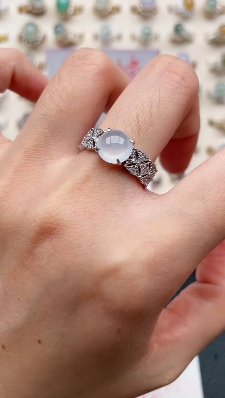 【闪购商品】翡翠戒指银S925镶嵌1111