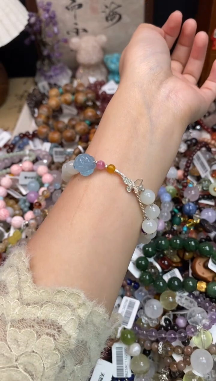 银S925镶嵌和田玉手饰533