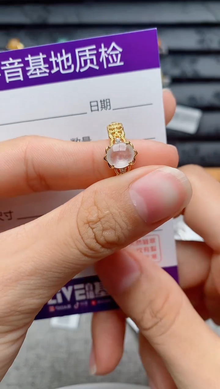 银S925镶嵌戒指翡翠1