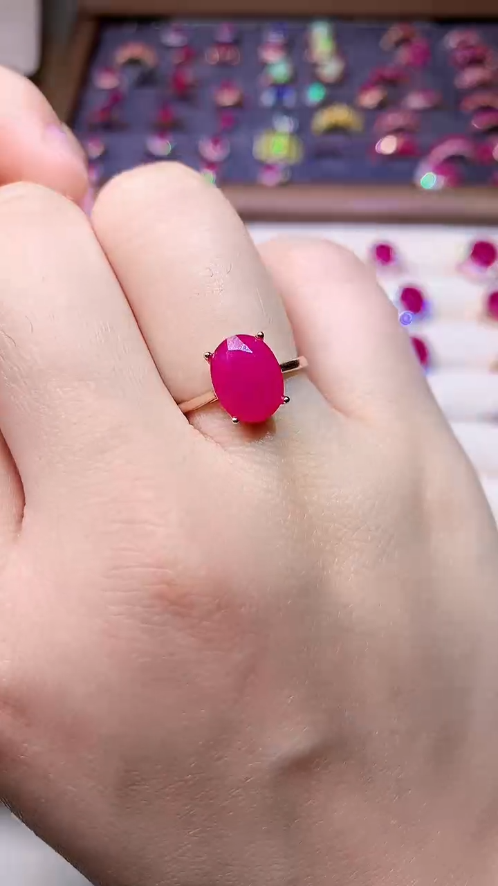 【闪购商品】红宝石戒指银S925镶嵌0000