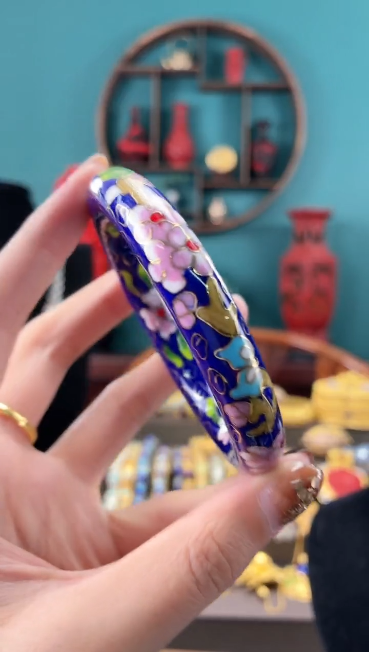 非遗手工景泰蓝镯子宝蓝