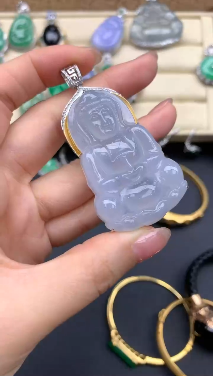 【闪购商品】翡翠颈饰18K金镶嵌540--中国好珍宝