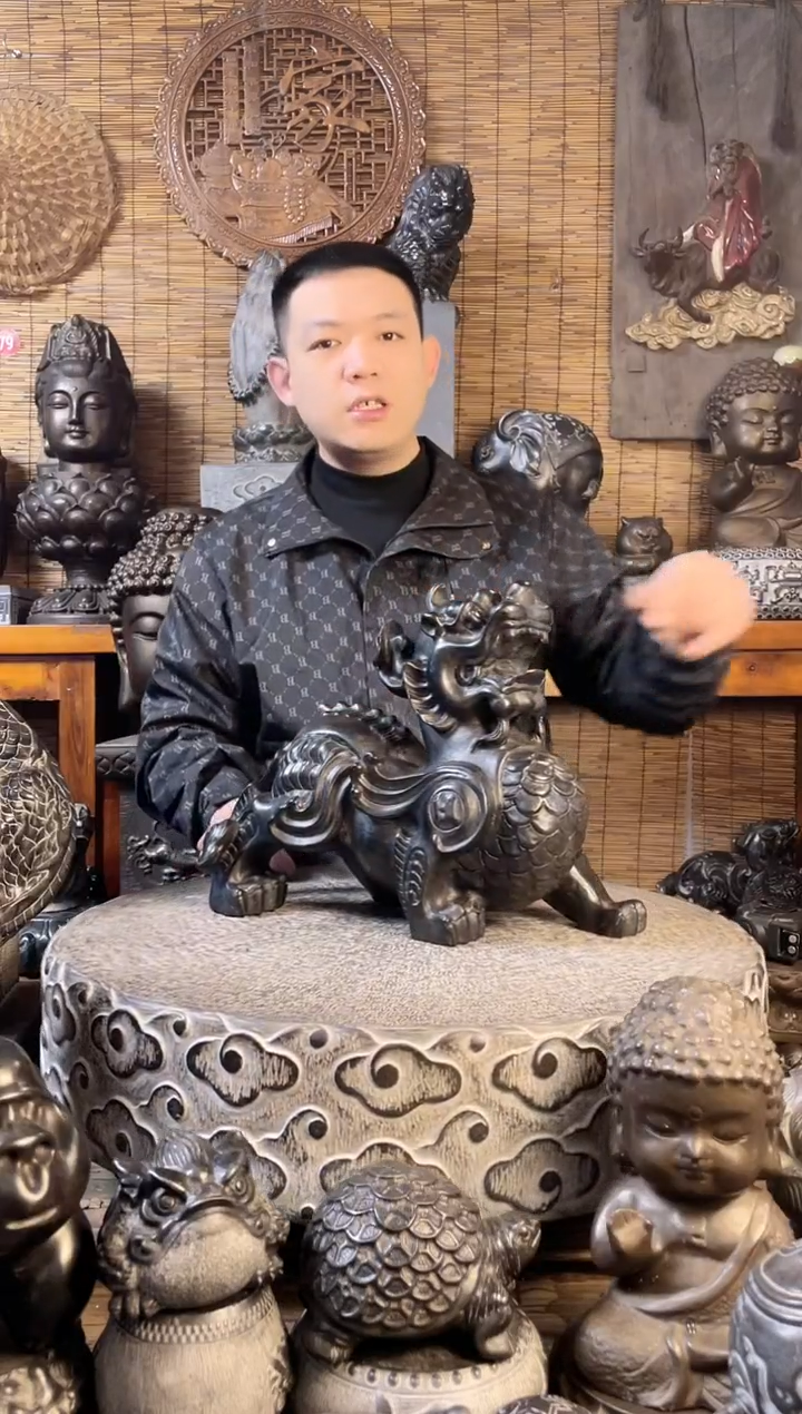 【闪购商品】40飞天貔貅天然青石雕刻