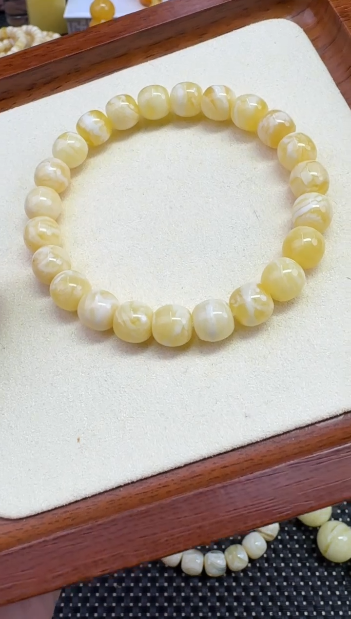 裸石琥珀未镶嵌宝衡 御龙见白T2 奶糯浓瓷全顺虎 手工制 9.3mm