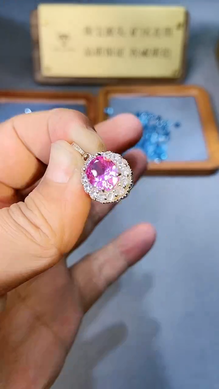 【闪购商品】彩色蓝宝石颈饰银S925镶嵌354