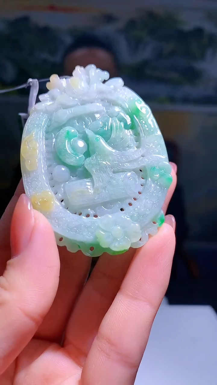 【闪购商品】定制翡翠未镶嵌1007hm-毛货挂件53