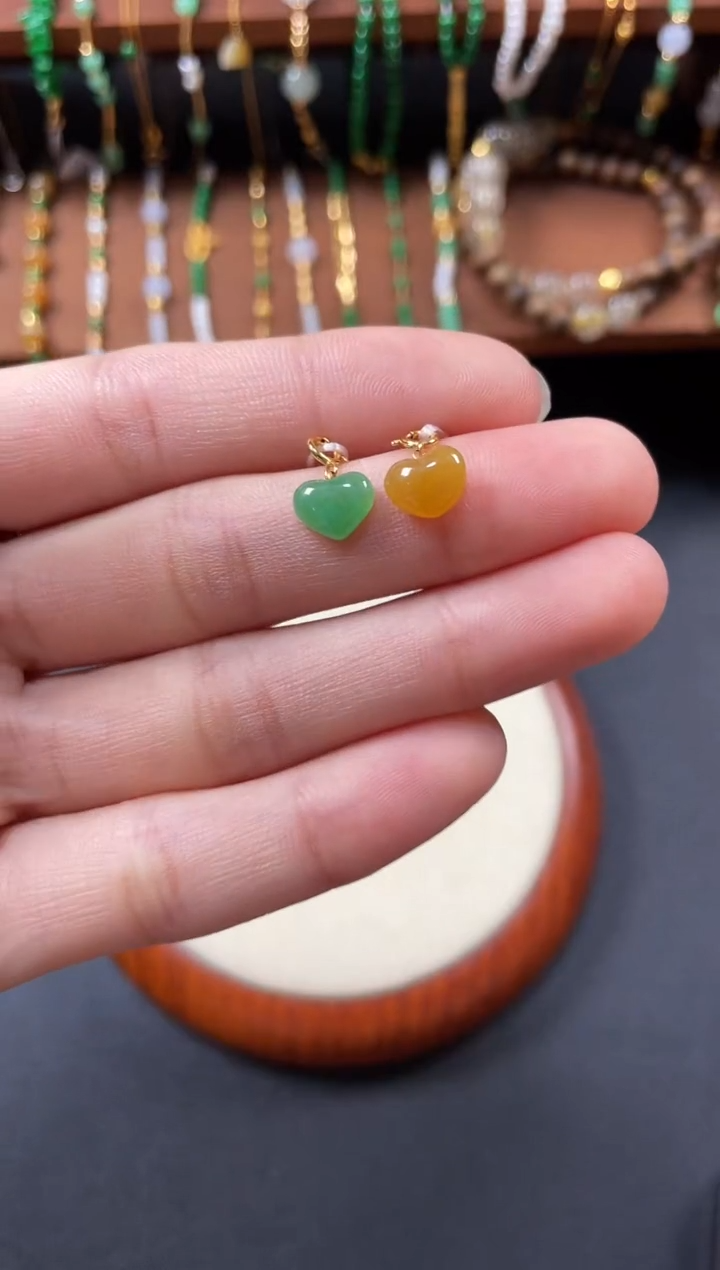 【闪购商品】翡翠吊坠(不含链)18K金镶嵌2个  JK508