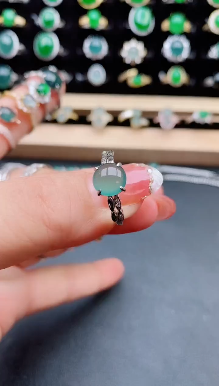 【闪购商品】翡翠戒指银S925镶嵌508008