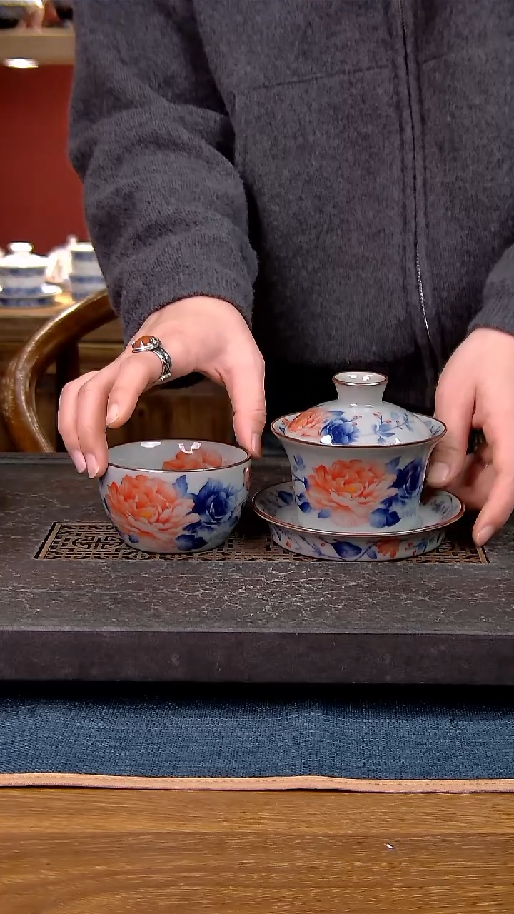 简装家用款2件套 老陶泥开片纹陶瓷茶具