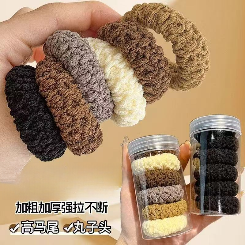 包邮5枚甜美加厚加粗发圈高弹力马尾发圈通用颜色随机