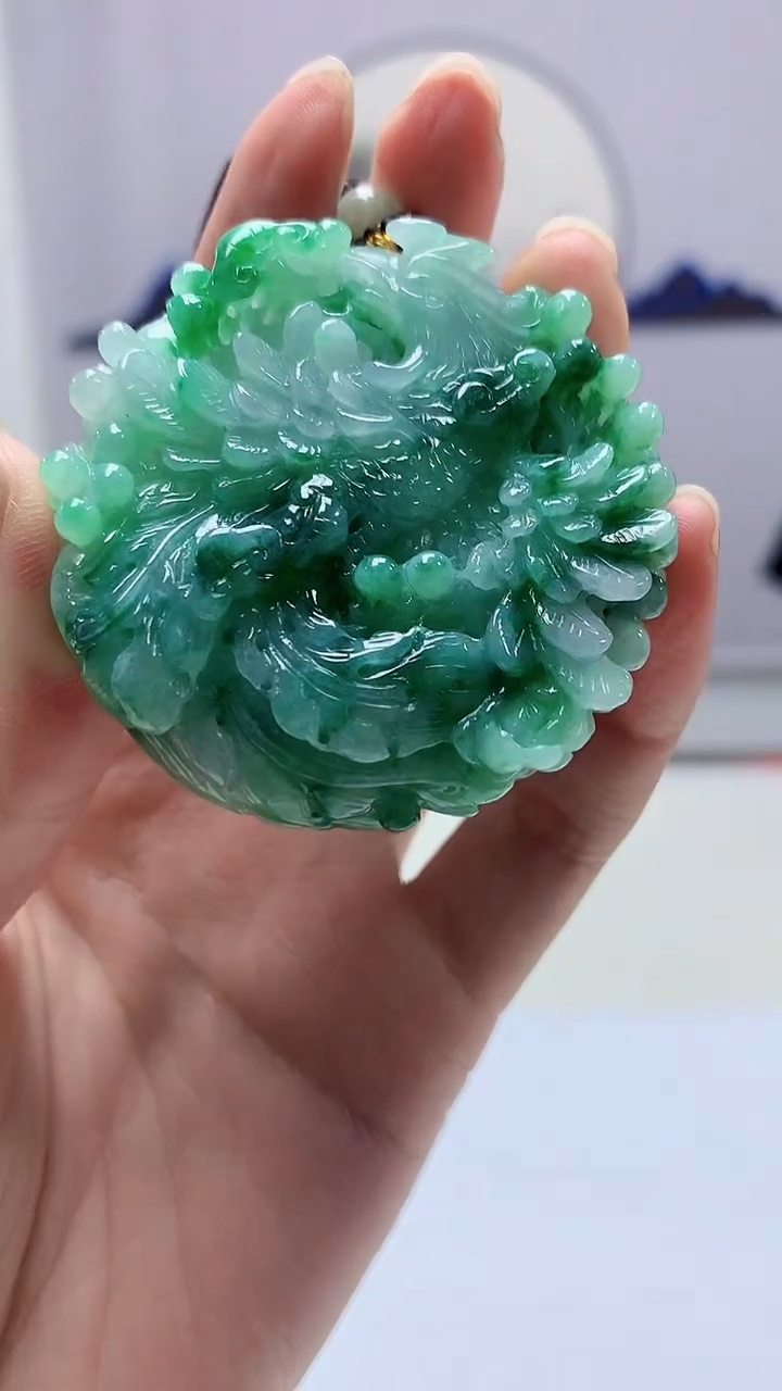 【闪购商品】定制翡翠未镶嵌4969zm-毛货挂件凤凰186