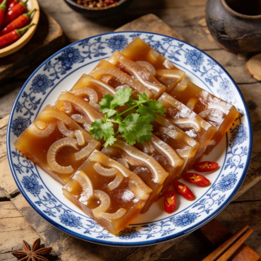 猪皮冻芥菜丝炝炒脆爽下饭菜素丸子花生米冬季必吃开袋即食需冷藏